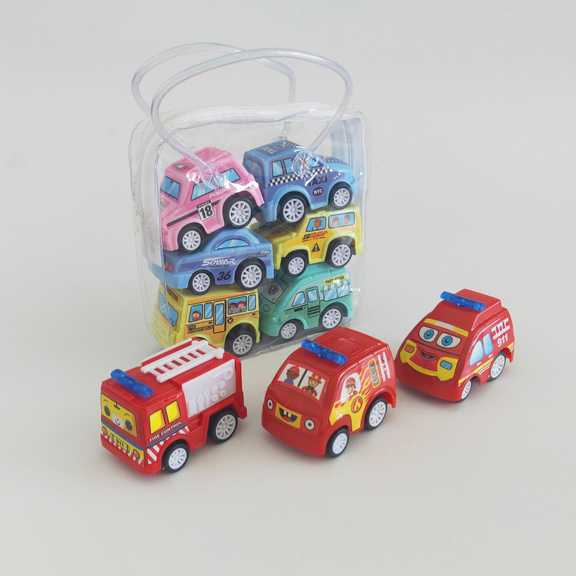 Stall Toy Pull Back Car Set Children&#039;s Mini Engineering Car Car Model Boy Inertia Gift Toy