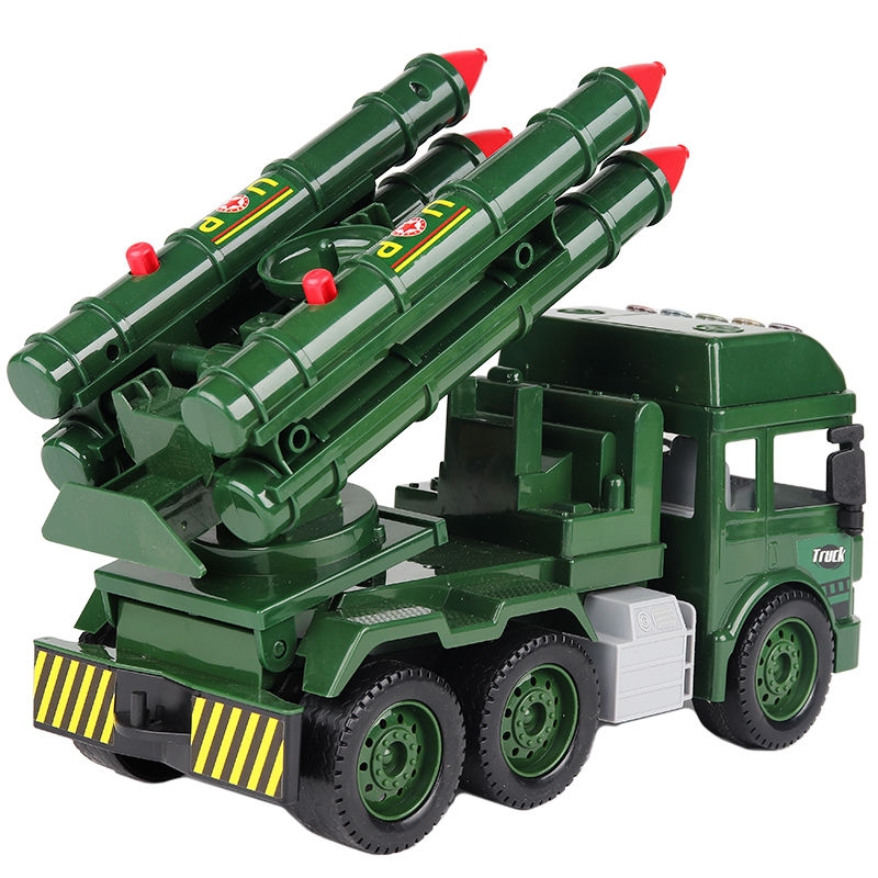 Military Inertia Missile Truck Can Launch Children&#039;s Cannon Rocket Engineering Car Toy Boy Electric Tank
