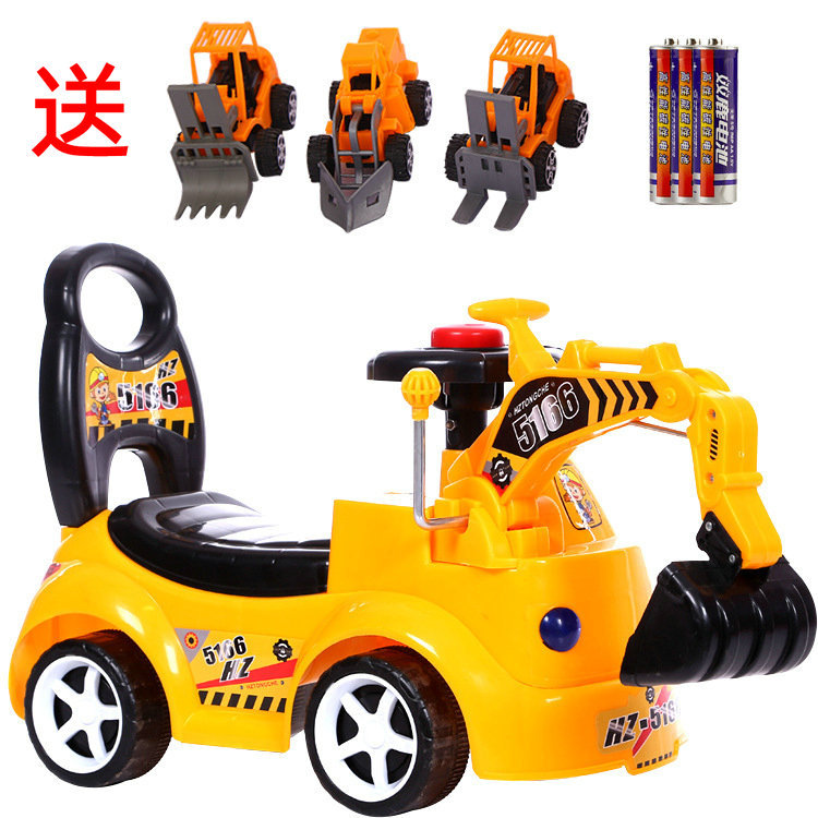 One Product Dropshipping Baby Swing Car Excavator Large Size Baby Riding Toy Music Engineering Vehicle Excavator