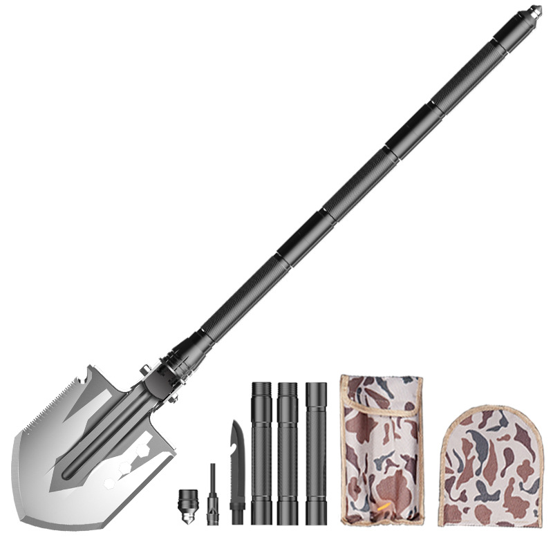 Military Shovel Camping Outdoor Supplies Engineering Shovel Car SelfDefense Stick Folding Manganese Steel