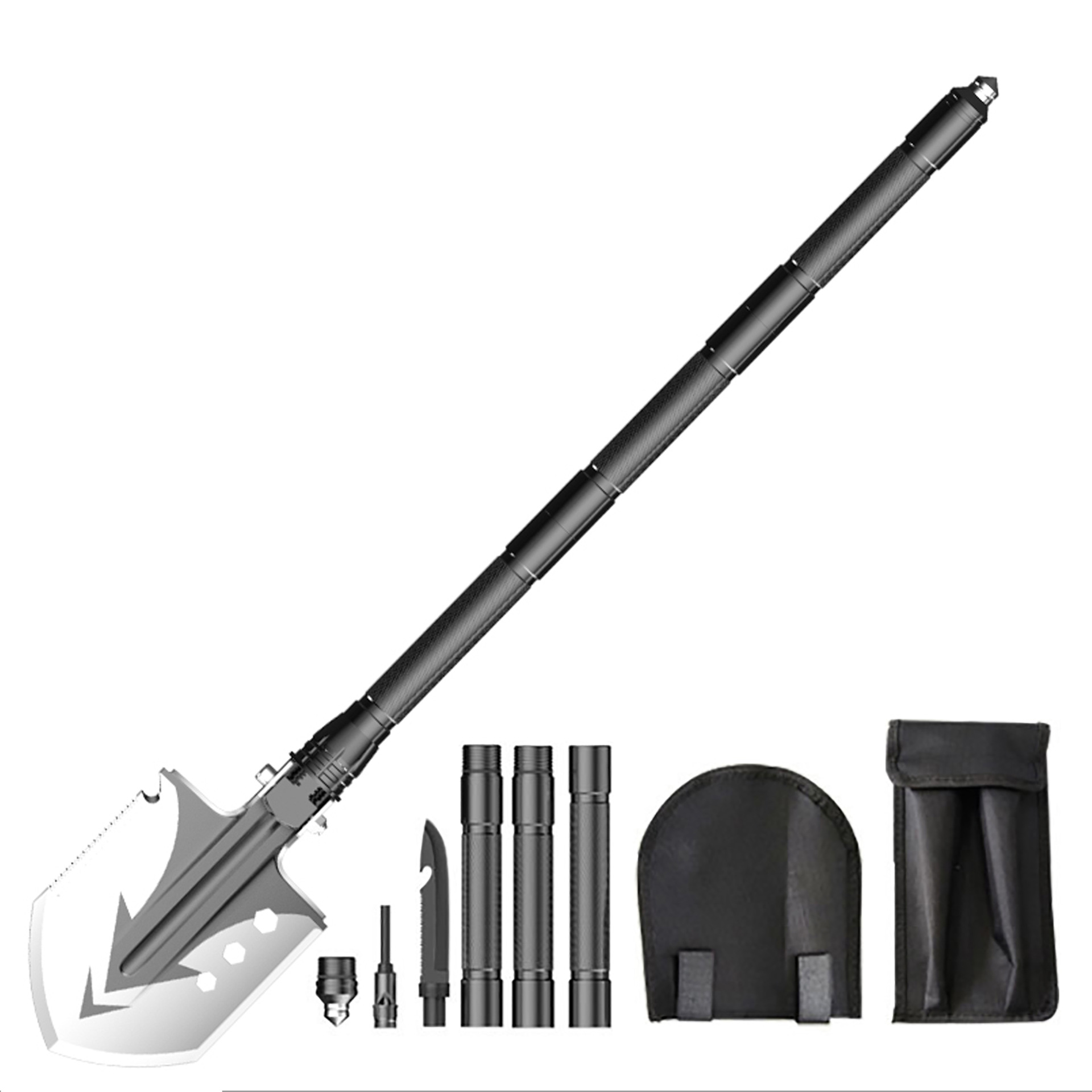 Military Shovel Camping Outdoor Supplies Engineering Shovel Car SelfDefense Stick Folding Manganese Steel