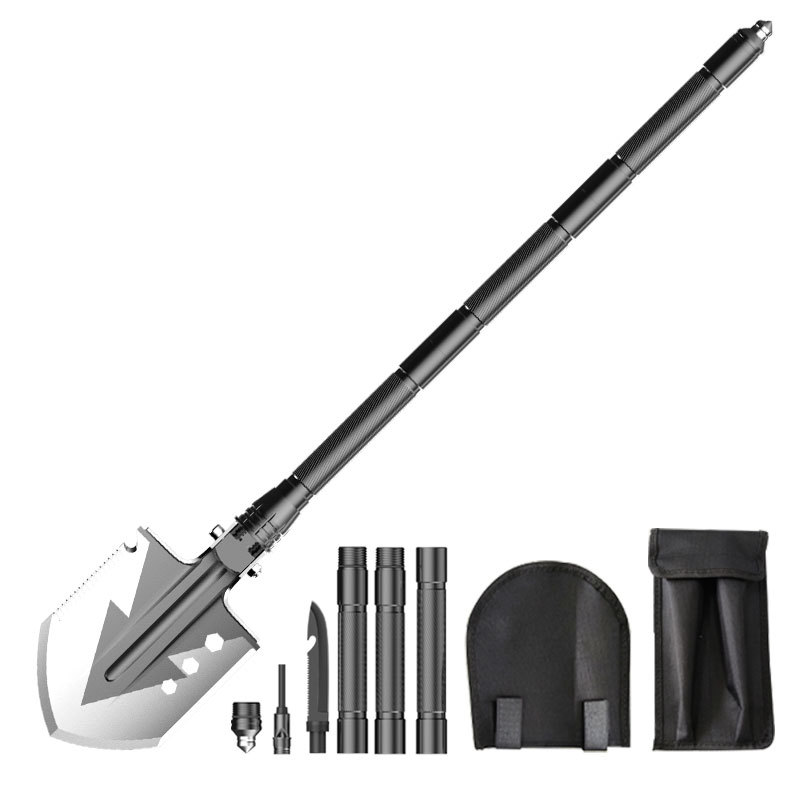 Military Shovel Camping Outdoor Supplies Engineering Shovel Car SelfDefense Stick Folding Manganese Steel
