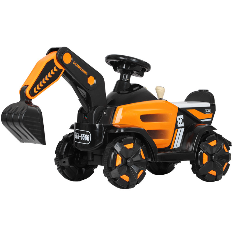 new children&#039;s excavator oversize toy car can sit and ride in the electric remote control boy and girl engineering car