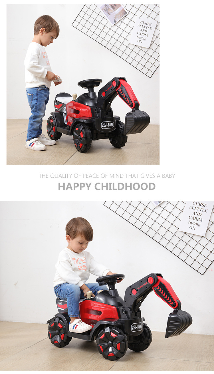 new children's excavator oversize toy car can sit and ride in the electric remote control boy and girl engineering car