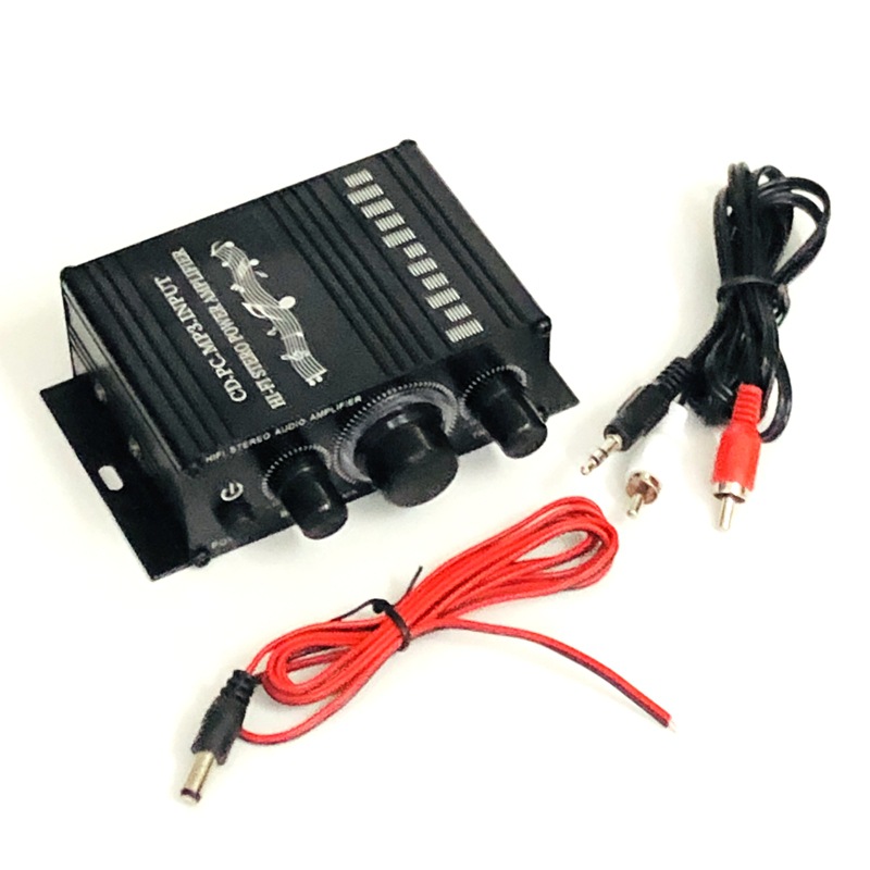 12V Car Motorcycle Computer MP3 Mini Small Power Amplifier Vehicle-Mounted Home Use Engineering Voice Amplifier Neutral