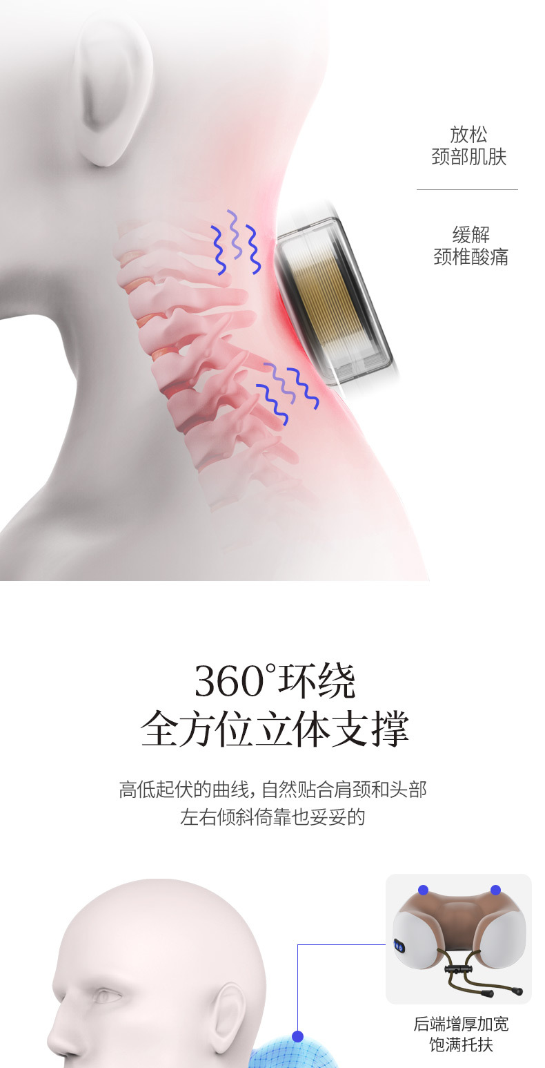 U-Shaped Pillow Massage Pillow Home Car Neck Massager Multi-Function Magnetic Therapy Electric Kneading Neck Massager