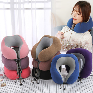 Summer Cooling Memory Foam Ice Silk U-Shape Pillow Travel Cervical Pillow Office Siesta Pillow Slow Rebound U-Shaped Pillow Portable Pillow