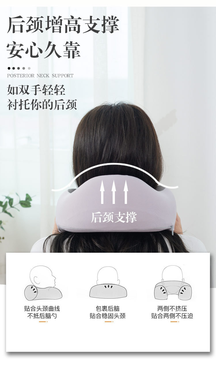 Summer Cooling Memory Foam Ice Silk U-Shape Pillow Travel Cervical Pillow Office Siesta Pillow Slow Rebound U-Shaped Pillow Portable Pillow