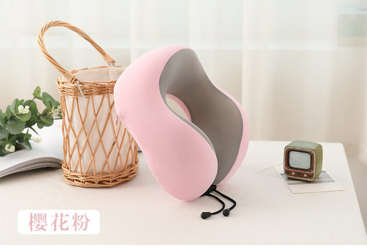 Summer Cooling Memory Foam Ice Silk U-Shape Pillow Travel Cervical Pillow Office Siesta Pillow Slow Rebound U-Shaped Pillow Portable Pillow