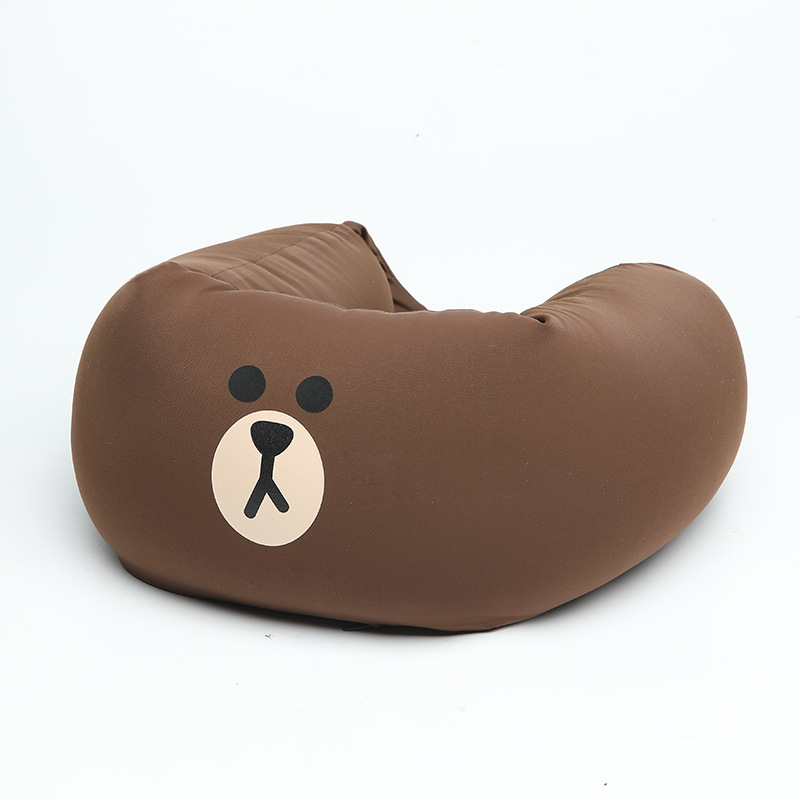 BROWN Automotive Headrest Neck Pillow Neck U-Shaped Pillow Cute Car Pillow Car Seat Cervical Pillow