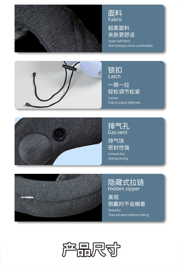 Massage pillow inflatable u-shaped cervical massager charging pulse neck massager neck neck protector base price Massage pillow inflatable u-shaped cervical massager charging pulse neck massager neck neck protector base price