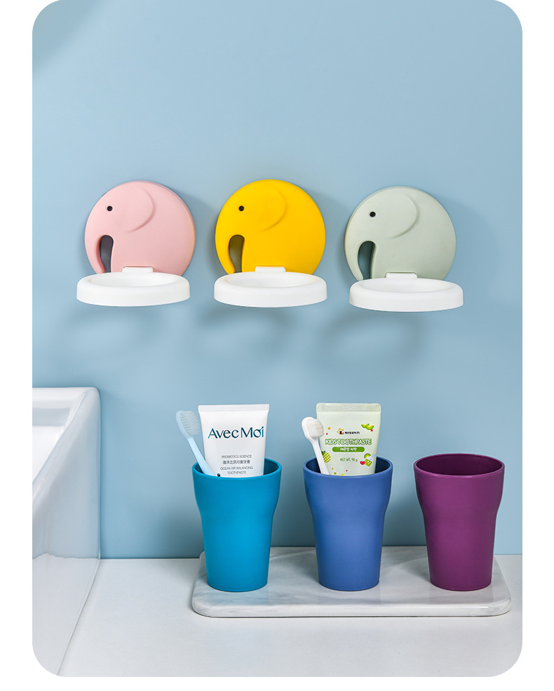 Children's Toothbrush Cup Storage Rack Punch-Free Cute Baby Tooth-Cleaners Shelf Bathroom Wall-Mounted Washing Cup Toothbrush Holder Children's Toothbrush Cup Storage Rack Punch-Free Cute Baby Tooth-Cleaners Shelf Bathroom Wall-Mounted Washing Cup Toothbrush Holder