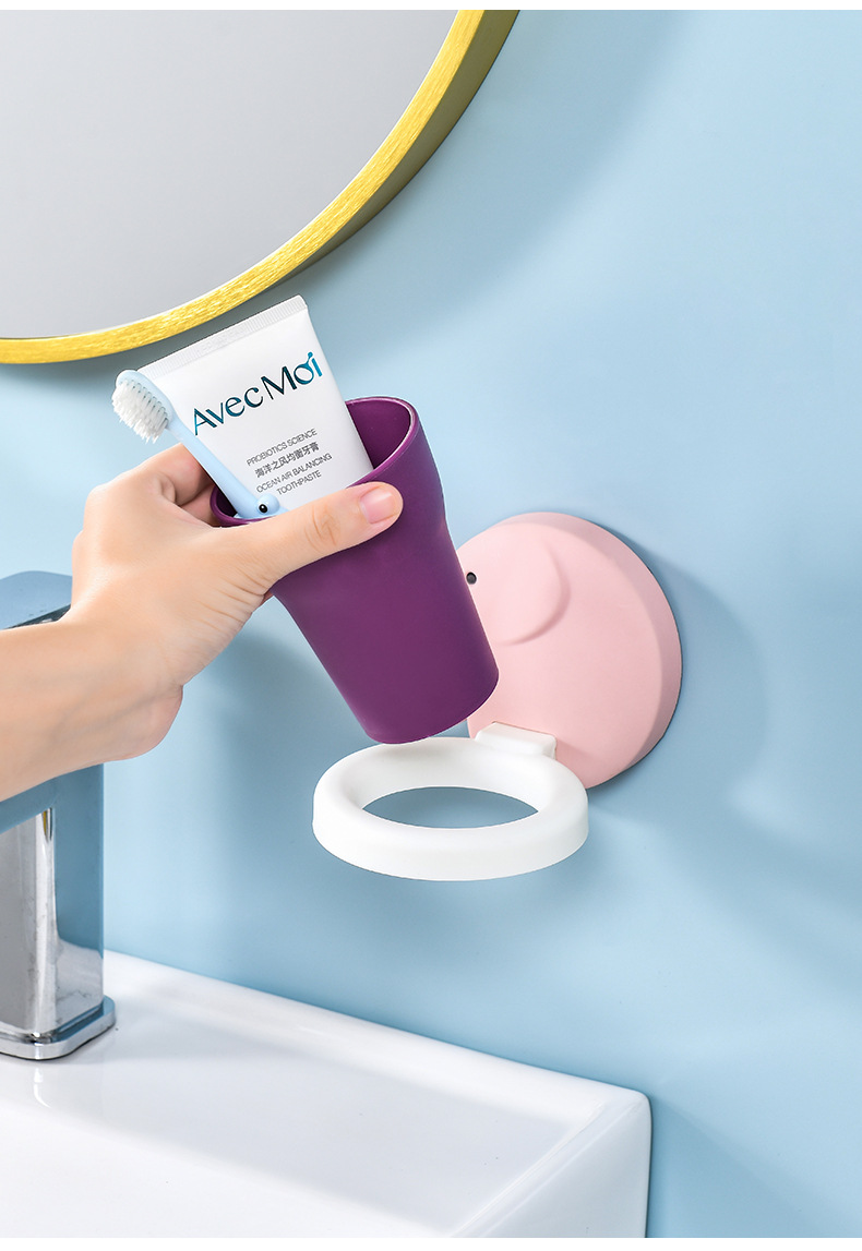 Children's Toothbrush Cup Storage Rack Punch-Free Cute Baby Tooth-Cleaners Shelf Bathroom Wall-Mounted Washing Cup Toothbrush Holder Children's Toothbrush Cup Storage Rack Punch-Free Cute Baby Tooth-Cleaners Shelf Bathroom Wall-Mounted Washing Cup Toothbrush Holder