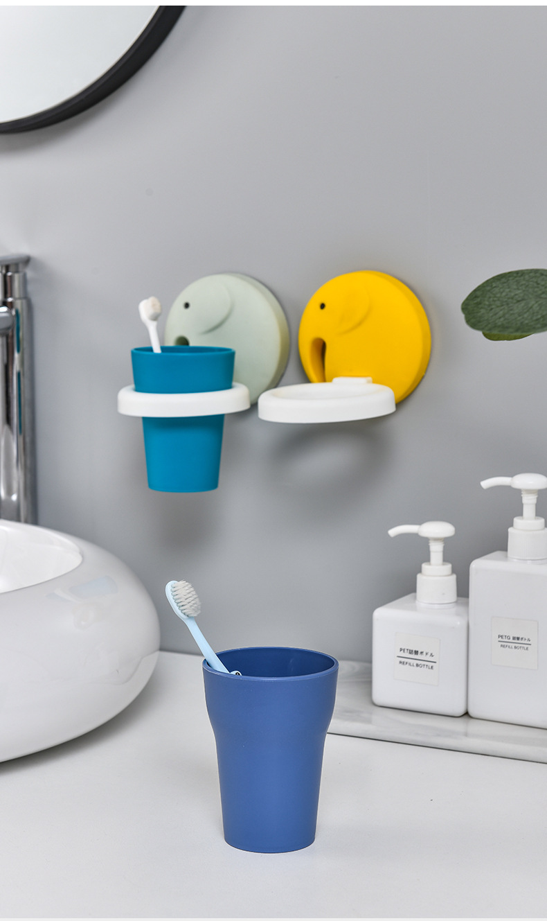 Children's Toothbrush Cup Storage Rack Punch-Free Cute Baby Tooth-Cleaners Shelf Bathroom Wall-Mounted Washing Cup Toothbrush Holder Children's Toothbrush Cup Storage Rack Punch-Free Cute Baby Tooth-Cleaners Shelf Bathroom Wall-Mounted Washing Cup Toothbrush Holder