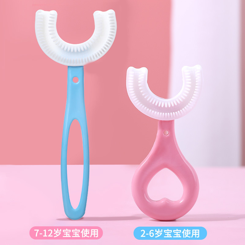 Children&#039;s U-Shaped Silicone Baby Toothbrush Lazy in the Mouth Brushing Device Oral Cleaning Children&#039;s Toothbrush