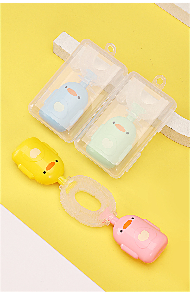 New Manual Children's U-Shaped Toothbrush Silicone Toothbrush Baby in the Mouth Oral Cleaning Manual U-Shaped Children's Toothbrush