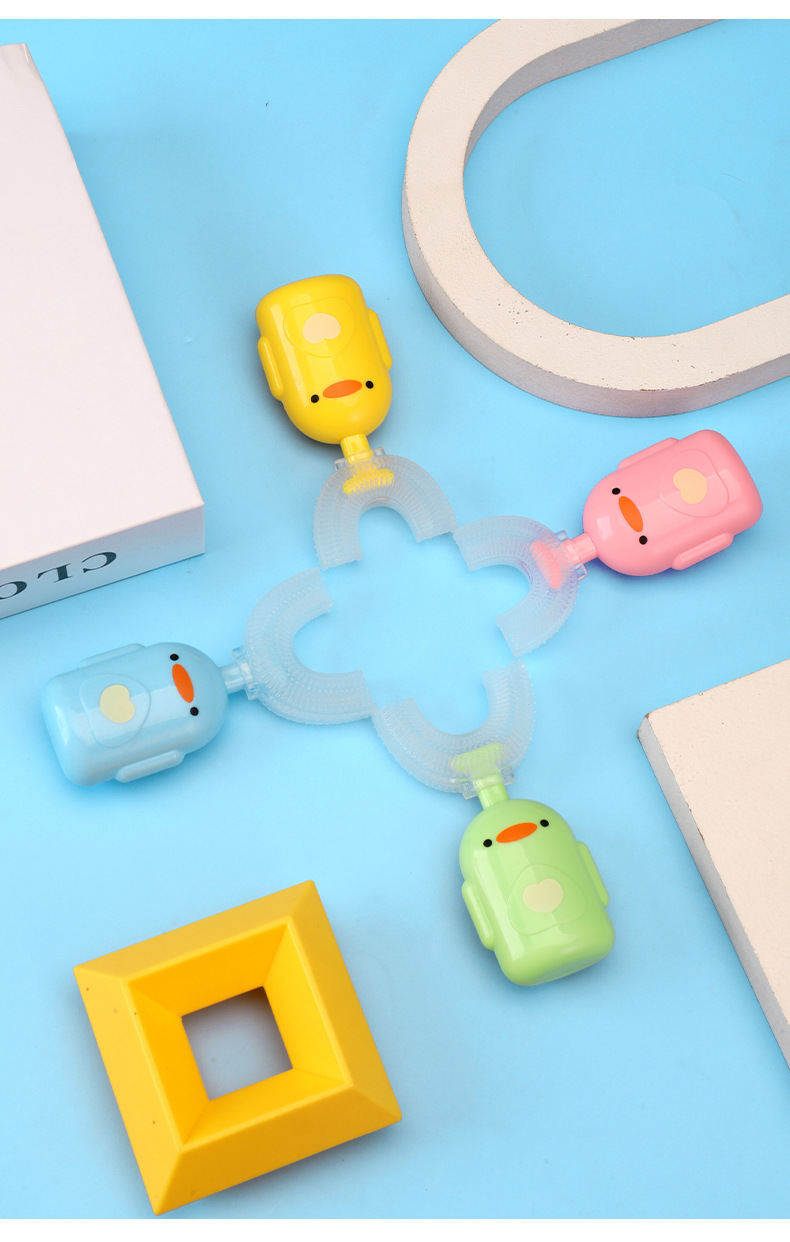 New Manual Children's U-Shaped Toothbrush Silicone Toothbrush Baby in the Mouth Oral Cleaning Manual U-Shaped Children's Toothbrush