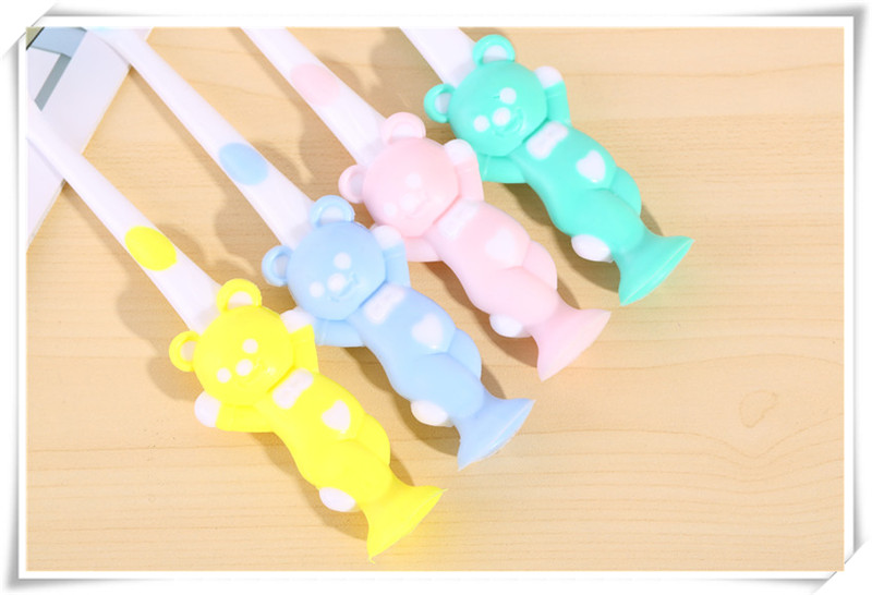Japanese lovely cartoon 4 small rabbit bear soft bristle children 's toothbrush with suction cup baby toothbrush Japanese lovely cartoon 4 small rabbit bear soft bristle children 's toothbrush with suction cup baby toothbrush