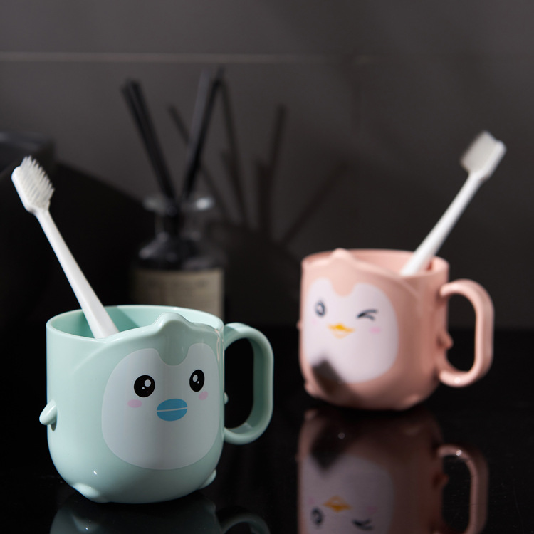 Creative Cute Couple Lucky Cat Toothbrush Gargle Cup Cute Children Plastic Minimalist Tooth Cup Drinking Water Gargle Cup
