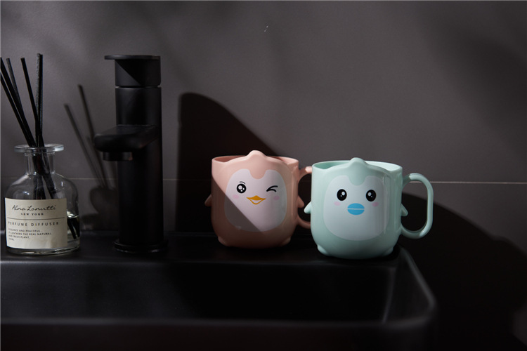 Creative Cute Couple Lucky Cat Toothbrush Gargle Cup Cute Children Plastic Minimalist Tooth Cup Drinking Water Gargle Cup