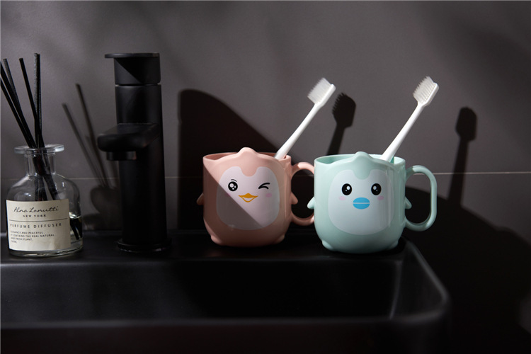Creative Cute Couple Lucky Cat Toothbrush Gargle Cup Cute Children Plastic Minimalist Tooth Cup Drinking Water Gargle Cup