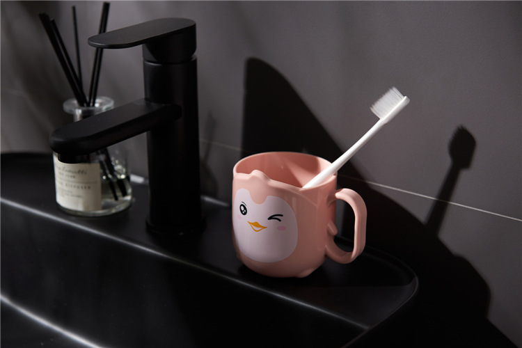 Creative Cute Couple Lucky Cat Toothbrush Gargle Cup Cute Children Plastic Minimalist Tooth Cup Drinking Water Gargle Cup