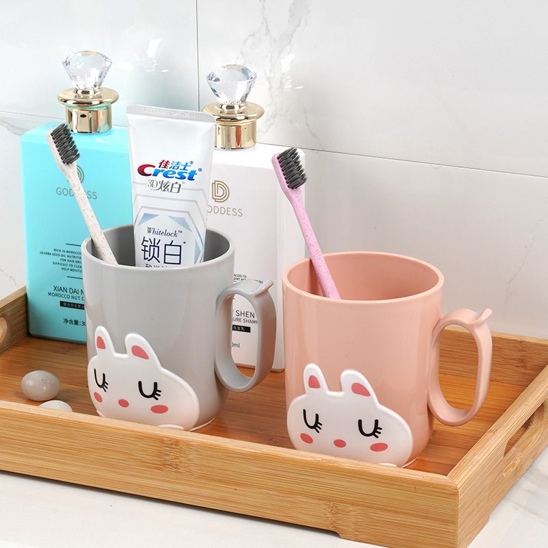 mouthwash cup thickened cartoon brushing cup children drinking cup toothbrush holder wash gargle cup 3 colors optional