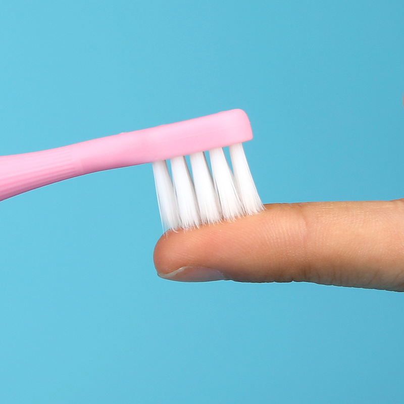 Children&#039;s Toothbrush 3 PCs 3-5 Years Old Small Mushroom Silicone Bruch Head Cartoon Baby Ultra-Fine Soft-Bristle Toothbrush Factory Wholesale