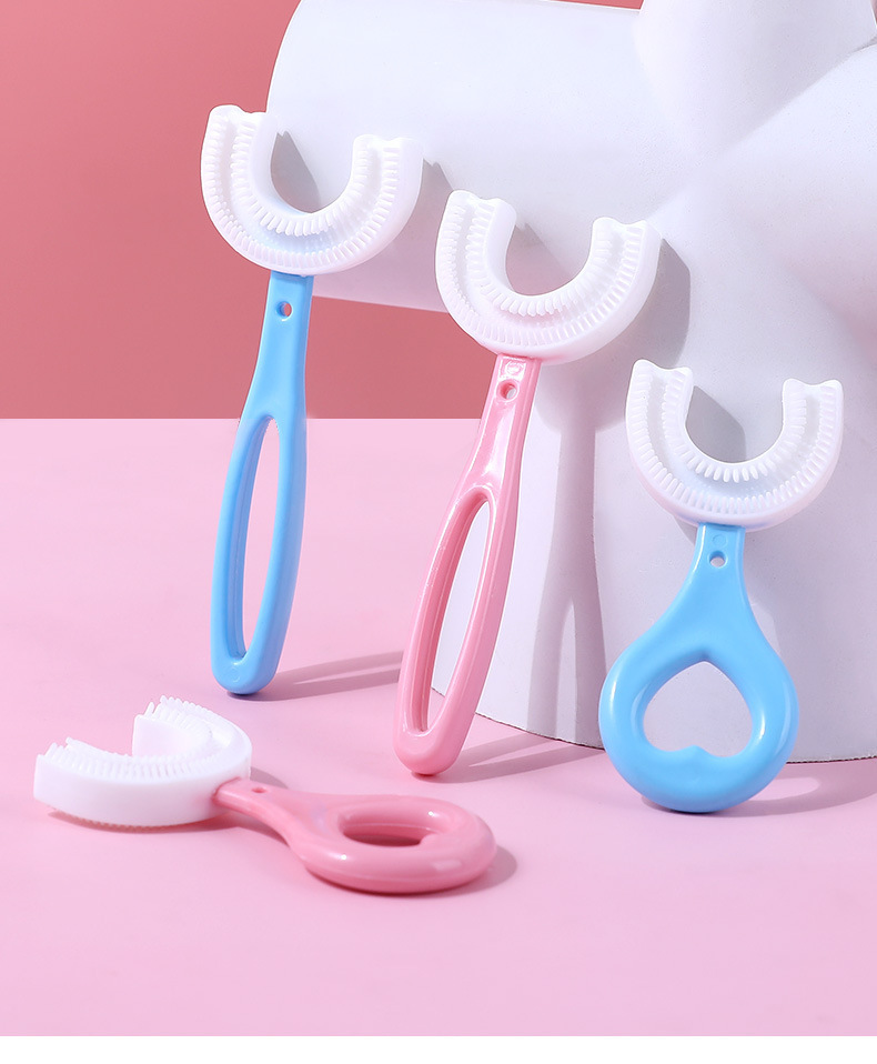 New Children's U-Shaped Toothbrush Wholesale Soft Bristles Silicone Baby Household Nipple Training Toothbrush Cross-Border