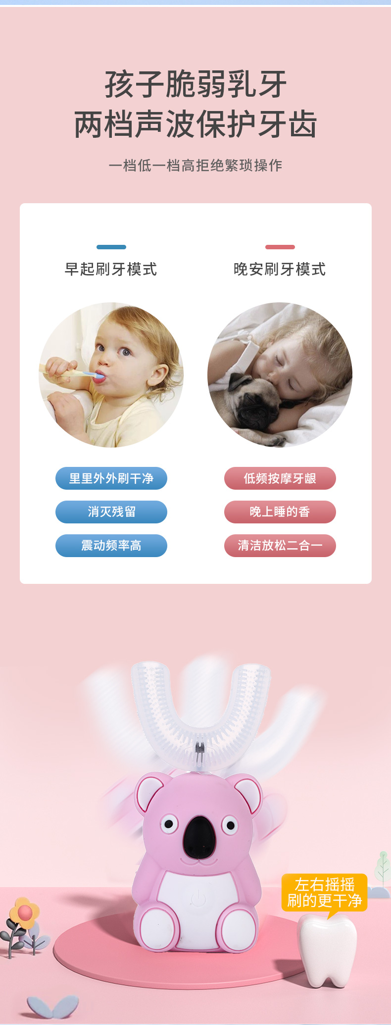 Children's Toothbrush U-Shaped Electric U-Shaped Automatic in the Mouth Baby 2-12 Years Old Children Brushing Teeth Cleaning Teeth U-Shaped Children's Toothbrush U-Shaped Electric U-Shaped Automatic in the Mouth Baby 2-12 Years Old Children Brushing Teeth Cleaning Teeth U-Shaped