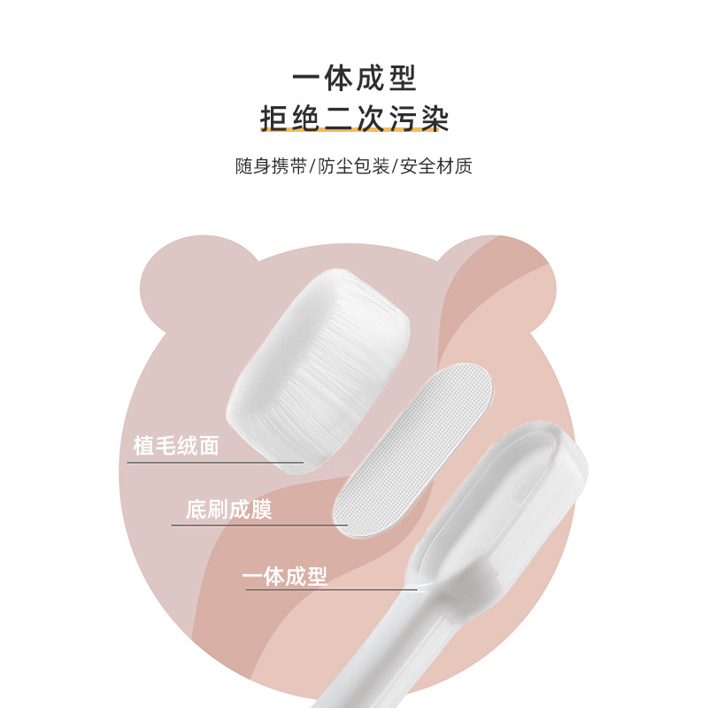 Bear Children&#039;s Universal Hair Toothbrush Single 2-10 Years Old Infants Baby Soft-Bristle Toothbrush Factory in Stock Wholesale