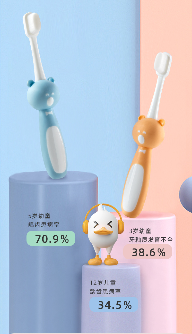 Bear Children's Universal Hair Toothbrush Single 2-10 Years Old Infants Baby Soft-Bristle Toothbrush Factory in Stock Wholesale Bear Children's Universal Hair Toothbrush Single 2-10 Years Old Infants Baby Soft-Bristle Toothbrush Factory in Stock Wholesale