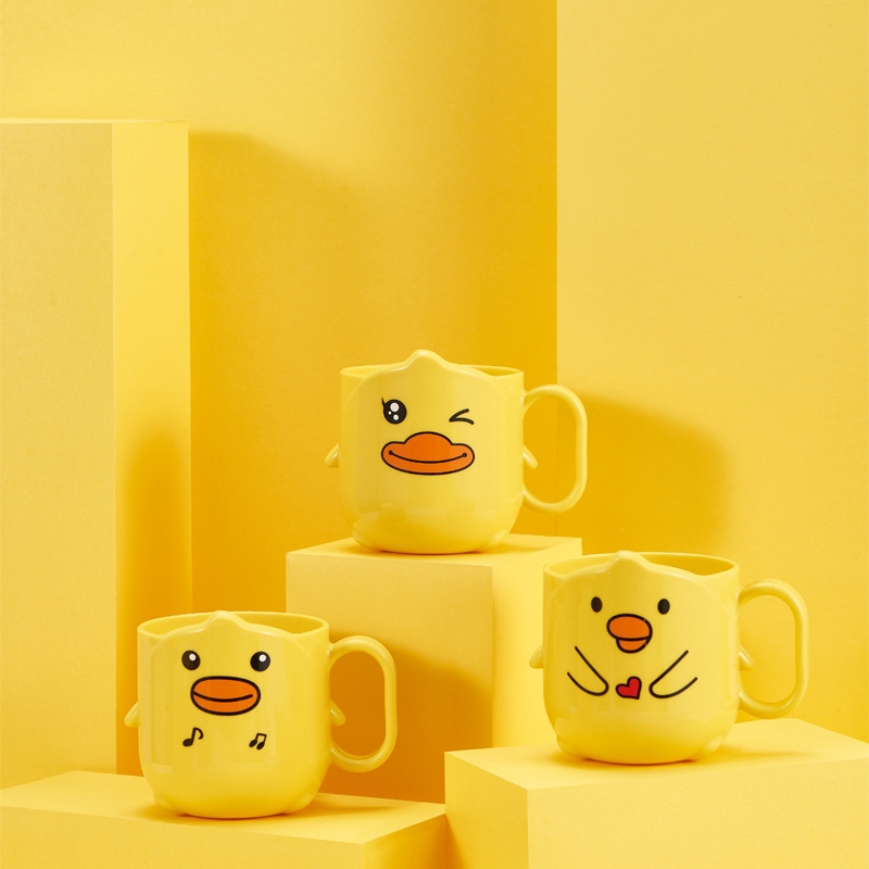 J6266 Small Yellow Duck Cup Children&#039;s Mouthwash Cup Cup Cute Tooth Cup Household Mouthwash Cup Cup Cartoon Toothbrush Cup
