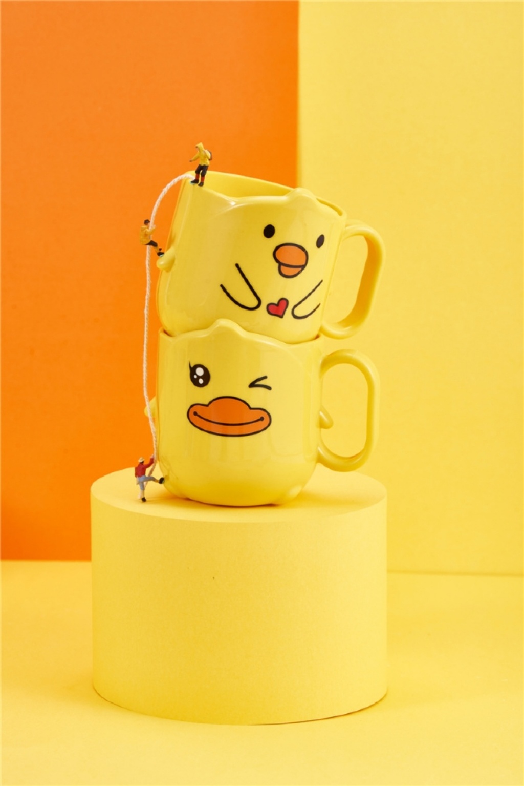 J6266 Small Yellow Duck Cup Children's Mouthwash Cup Cup Cute Tooth Cup Household Mouthwash Cup Cup Cartoon Toothbrush Cup