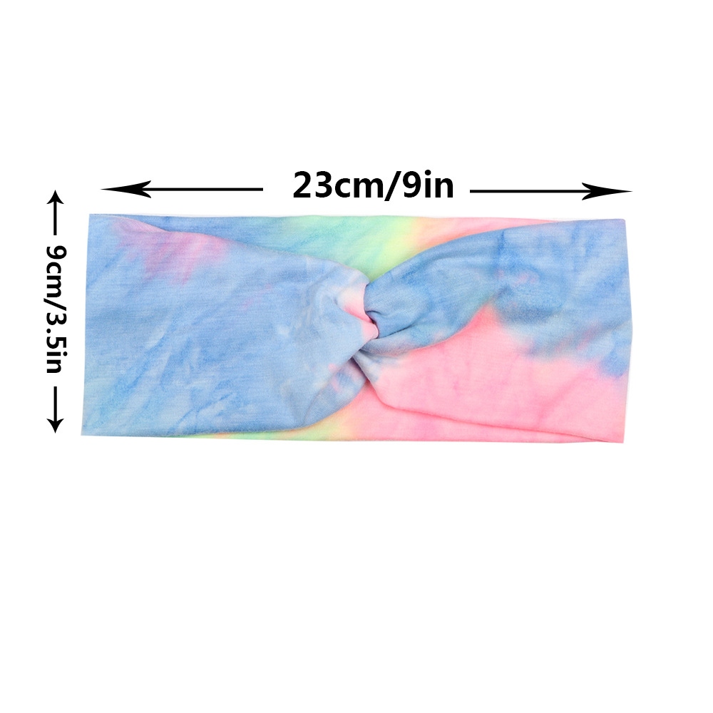 Europe and America Cross Border New Fashion Tie-Dye Fabric Cross Hair Band Hair Accessories Women&#039;s Yoga Running Exercise Hair Band Customized