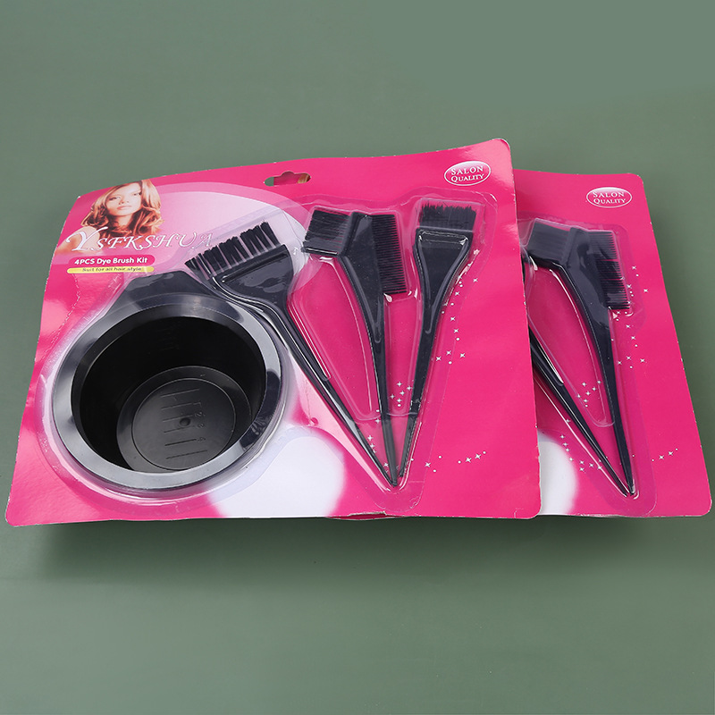 Cross-Border Hair Dye Brush Dyeing Comb Set Hair Treatment Hair Brush Hair Tools Hair Treatment Brush 4-Piece Set in Stock Wholesale
