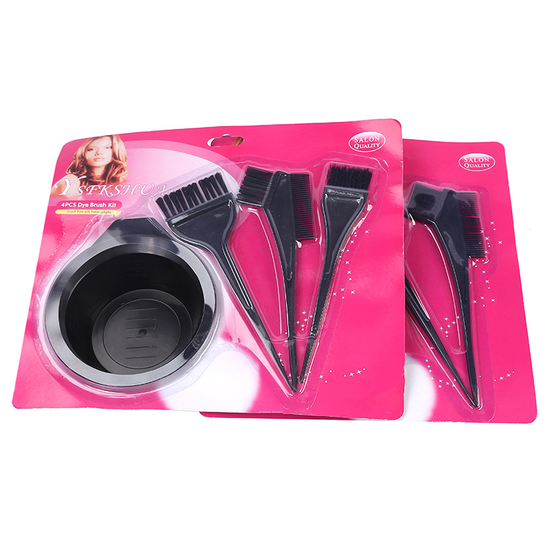 Cross-Border Hair Dye Brush Dyeing Comb Set Hair Treatment Hair Brush Hair Tools Hair Treatment Brush 4-Piece Set in Stock Wholesale