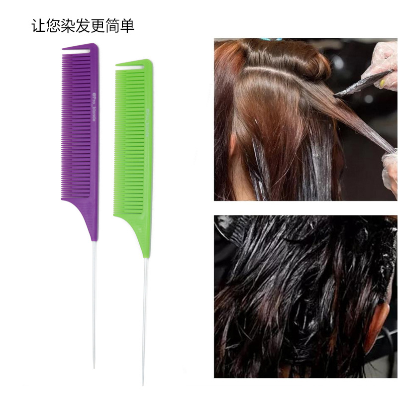 Green Color Highlight Dye Comb Hair Salon Professional Hair Dye Comb High Temperature Resistant AntiStatic Haircut Comb