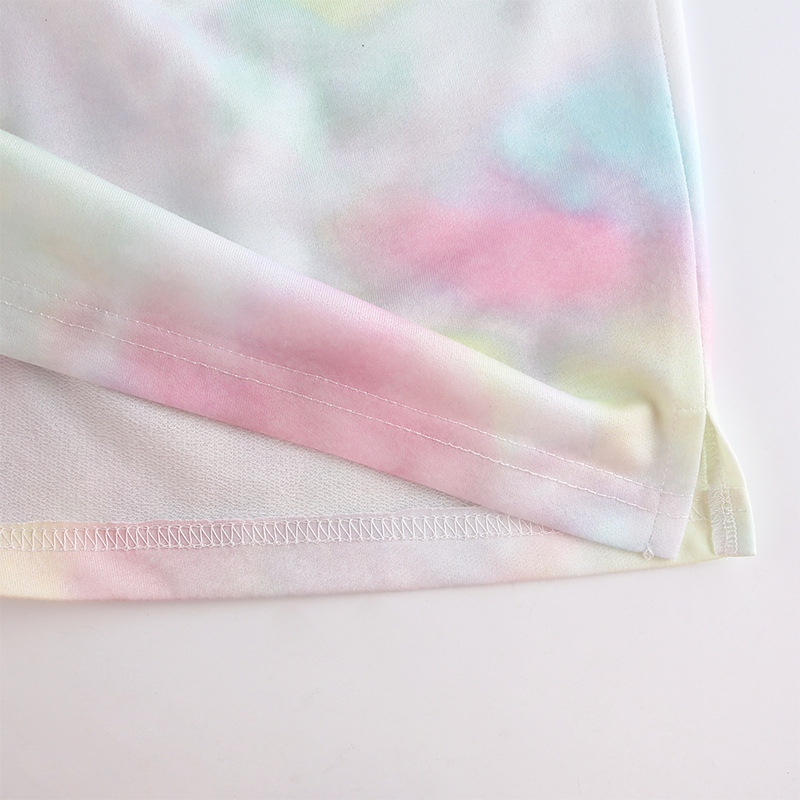 Summer 2020 Aliexpress New Women's fashion versatile tie-dye slimming Slimming crop vest shorts hair