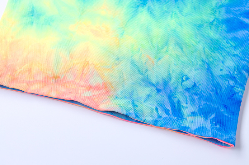 Summer Amazon hot selling women sexy one-shoulder tie-dye vest women hair replacement