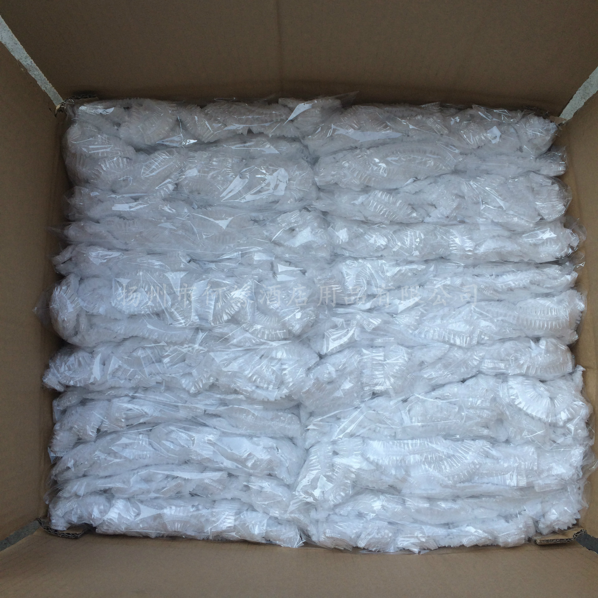 Disposable strip PE bath cap transparent waterproof hair dye plastic bath cap 100 bags spot compressible packaging