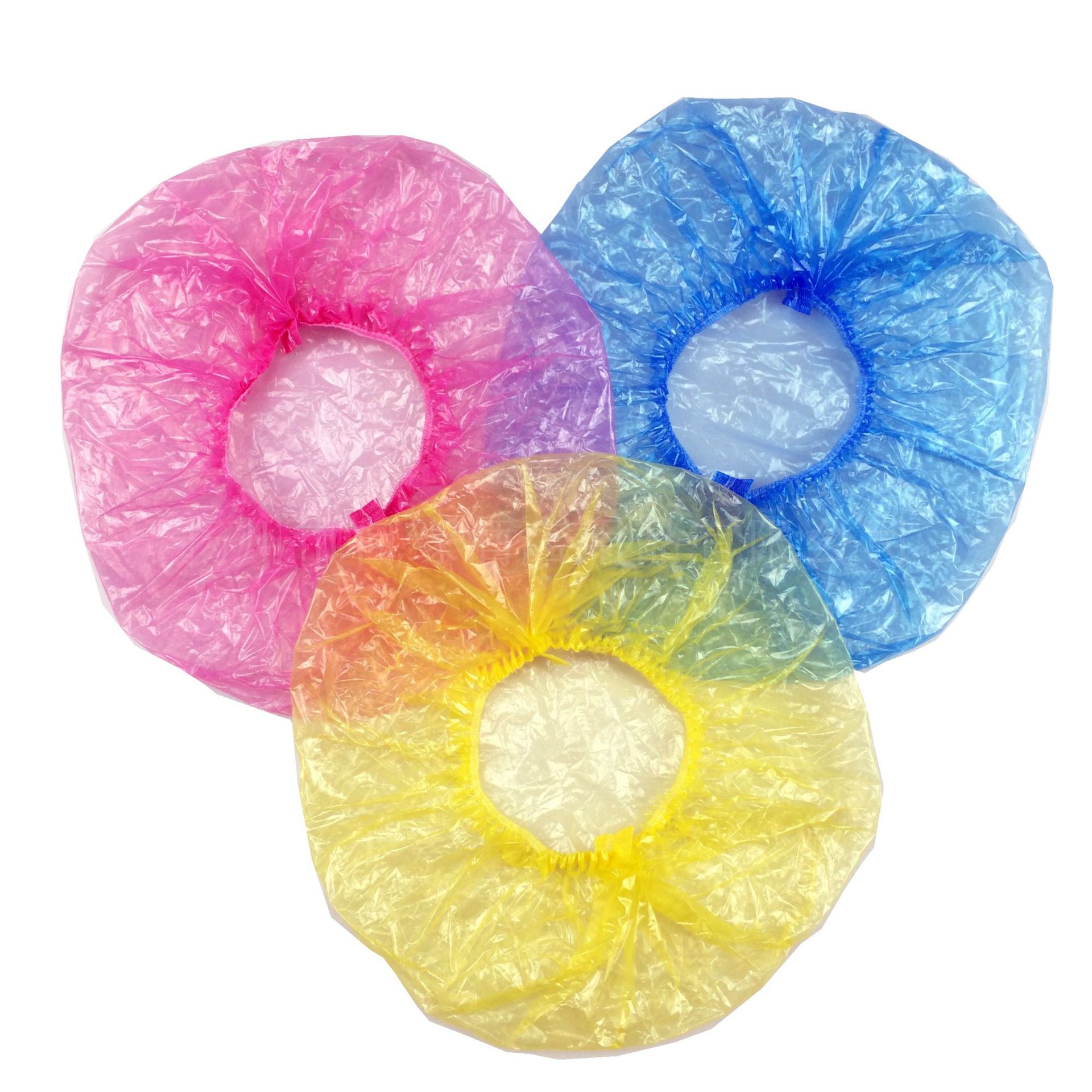 Disposable strip PE bath cap transparent waterproof hair dye plastic bath cap 100 bags spot compressible packaging