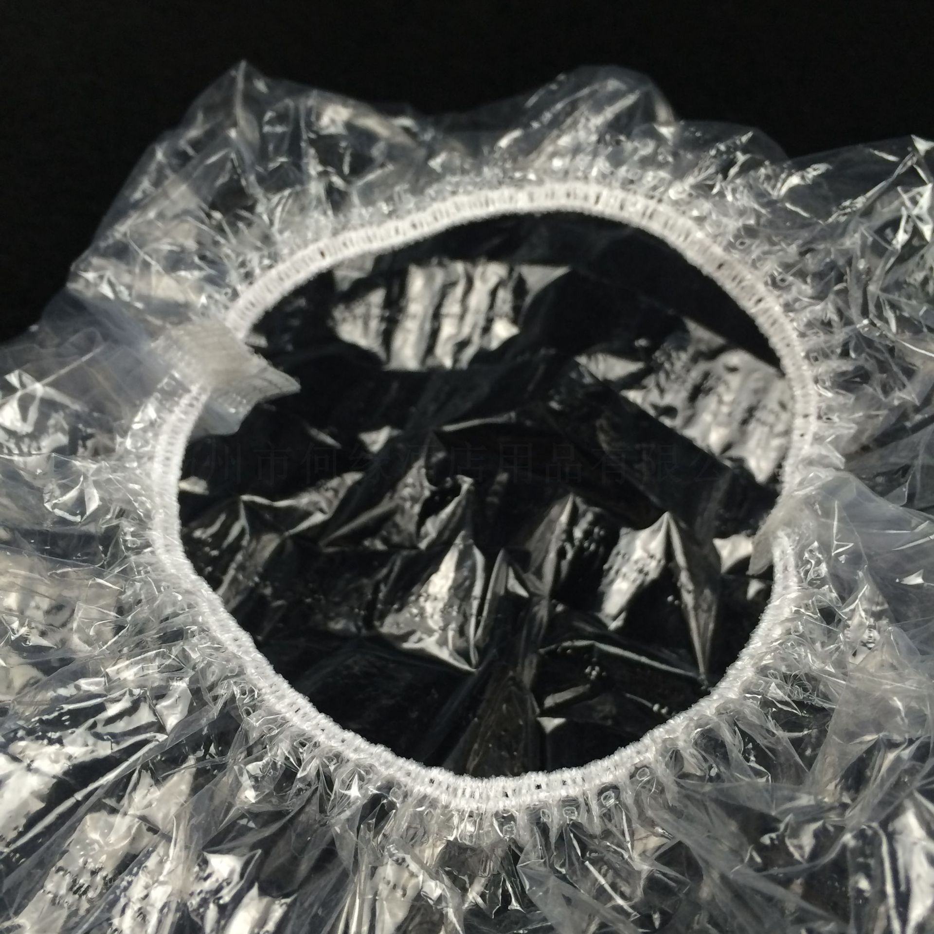 Disposable strip PE bath cap transparent waterproof hair dye plastic bath cap 100 bags spot compressible packaging