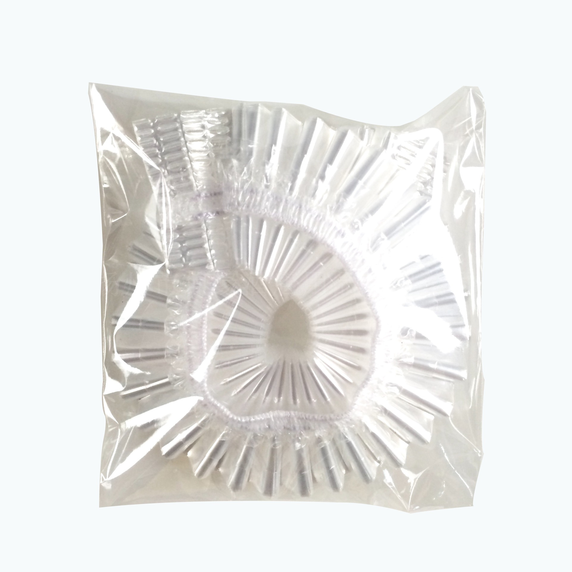 Disposable strip PE bath cap transparent waterproof hair dye plastic bath cap 100 bags spot compressible packaging