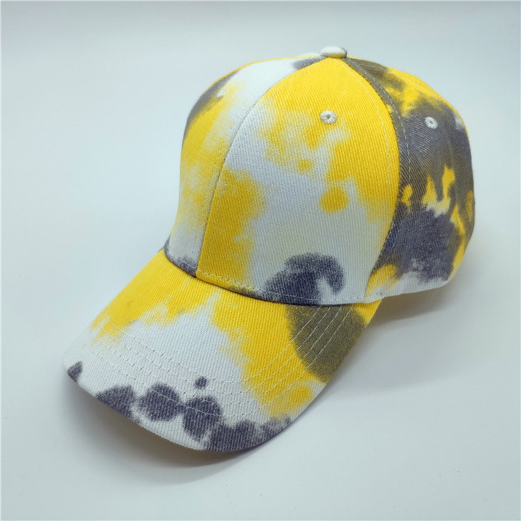 2020 black and white tie-dye alphabet baseball cap Korean version of light-body color dye outdoor sunshade hat hat tide