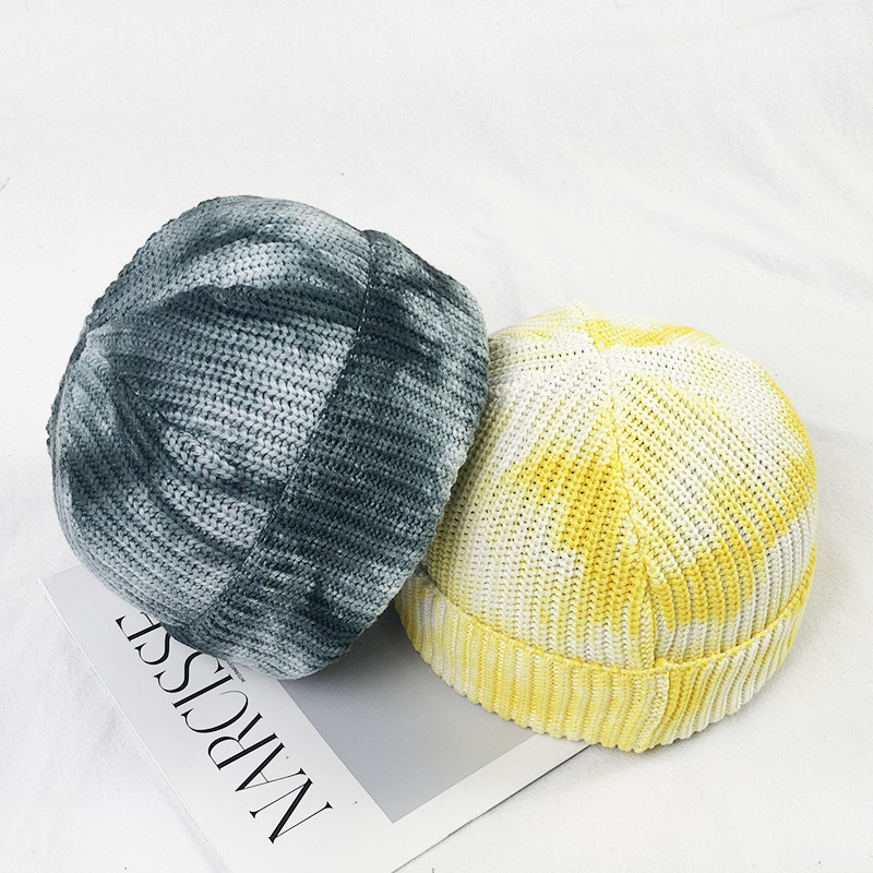 Woolen Cap Men's Cool Popular Brand Tie-Dye Craft Autumn and Winter Knitted Hat Hip-Hop Street Hat Autumn Closed Toe Beanie Hat Tide Woolen Cap Men's Cool Popular Brand Tie-Dye Craft Autumn and Winter Knitted Hat Hip-Hop Street Hat Autumn Closed Toe Beanie Hat Tide