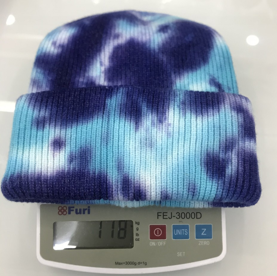 2020 European and American Insebay Amazon Etsy Hot Tie-Dye Knitted Hat Skullcap Brimless Woolen Cap Spot