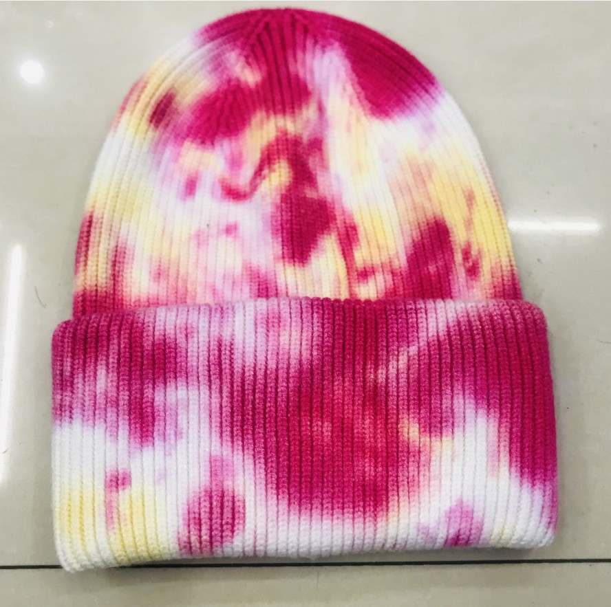 2020 European and American Insebay Amazon Etsy Hot Tie-Dye Knitted Hat Skullcap Brimless Woolen Cap Spot