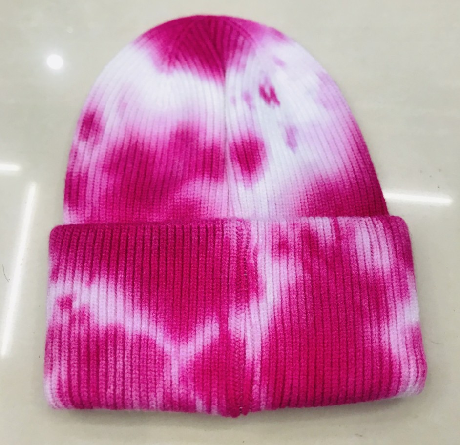 2020 European and American Insebay Amazon Etsy Hot Tie-Dye Knitted Hat Skullcap Brimless Woolen Cap Spot