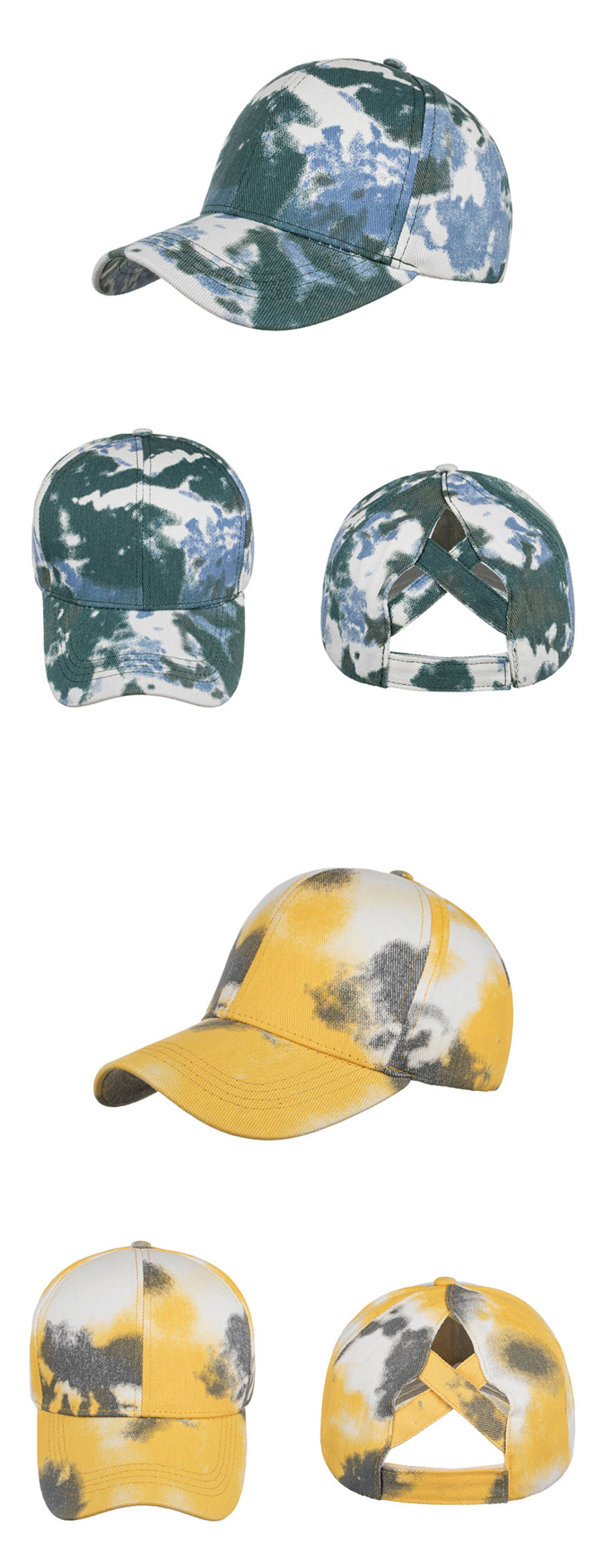 Unisex Tie Dye Baseball Hat Casual Polyester Sports Cap Whol